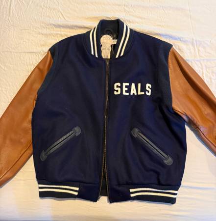 Ebbets Field Flannels - San Francisco Seals Leather Letter Jacket - L 1