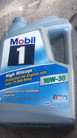 OIL  Mobil 1  10w-30  high mileage synthetic 5 quart jug 1