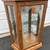 Cabinet Large Tall Lighted Oak Corner Etched Glass Display Case 7 thumbnail