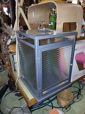 large modern candle lantern - metal and glass 1