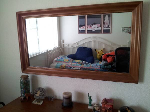 Antique Wood Mirror 1