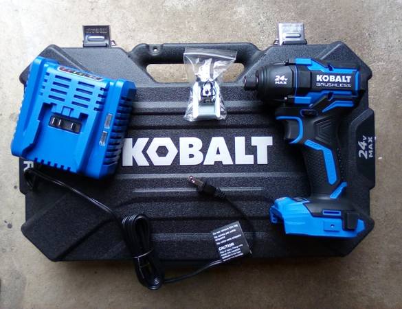 NEW ,, 24V Kobalt Cordless impact driver with battery charger and case 1