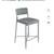 Kira 24 Counter Bar Stool Set of 2 Gray Leather Seat Silver Metal Fram 7 thumbnail