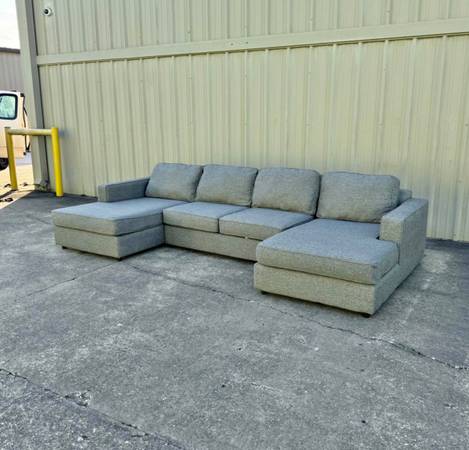 Gray Double Chaise Sectional Sofa 1