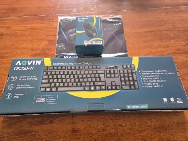 AOVIN Keyboard & Mouse Pad Combo - Wireless 1