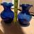 Two Small Cobalt Glass Flower Vase 4 thumbnail