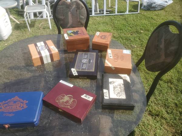 Empty wood cigar boxes 1