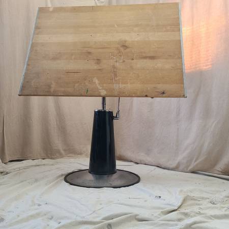 Industrial Drafting Table With Hydraulic Lift Base, MCM, modern, rare 1