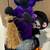 ANNALEE HALLOWEEN CAT IN PURPLE WITH BROOM AND MOUSE  CARRYING ORANGE 1 thumbnail