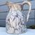 Antique VTG Stoneware Pottery Pitcher Vase White Marine Blue 7.5"x5" 1920s 1930s 13 thumbnail