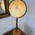 Rare 1950s Vintage Illuminated Glass Light Globe on Wood Floor Stand. 1 thumbnail