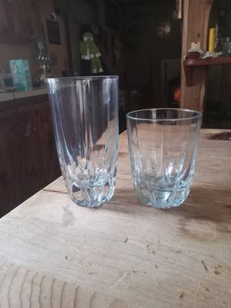 16-Heavy Glass Dinnerware Drinking glasses 1