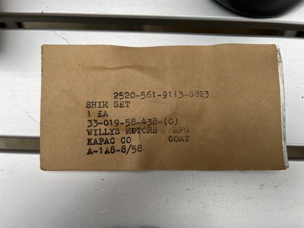 Military mule M274 king pin shim set 1