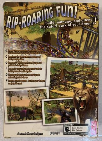 Paquete de expansión Roller Coaster Tycoon 3 Wild, software en caja original para PC con CD - $40 (Midtown West)63471137069955122