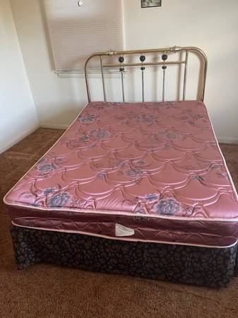 Metal Bed Frame + Mattress 1