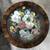 Vintage wooden pedestal table with floral 3 thumbnail