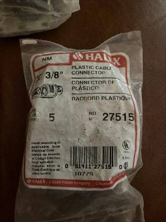 Halex plastic cable connectors-NIP 1