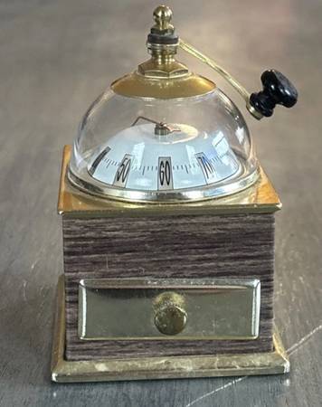 vintage mini coffee grinder thermometer stamp trinket coin holder 1
