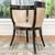 STUNNING ITALIAN LEATHER AND BLACK GLOSSED BARREL CHAIR 1 thumbnail