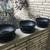 10.5” Espresso Planter Set w/Saucers (3) 6 thumbnail