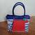 Betsey Johnson Blue White Stripe Tote Cherry Charm Patriotic 1 thumbnail