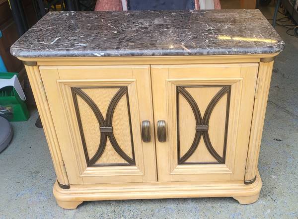 Console Table Cabinet with 2 Doors with Stone Top 64958 1