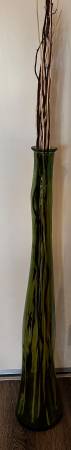 Green Glass Floor Vase 1
