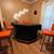 Vintage home bar - orange leather chairs - embossed leather 2 thumbnail