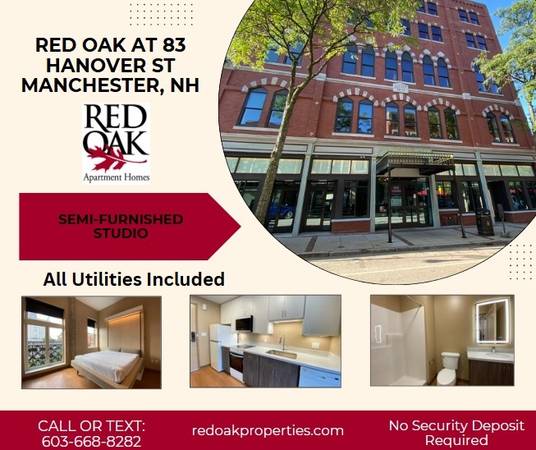 $1,949 / 1br - 867ft2 - 1 BR For Rent! - BRAND NEW! Free Heat /HW / Electric & Wifi!!!!!! (30 Hanover St, Manchester, NH)63931787202434120