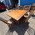 Solid Oak Harvest Table with center leg, 2 leaves, 6 Press-back Chairs 23 thumbnail