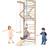 Wooden Kids Climbing Wall - Swedish Ladder Stall Bar Set Playground 4 thumbnail