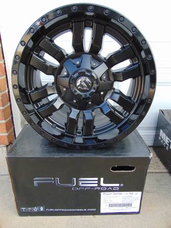 4 New Black 17X9 Fuel Sledge 595 Rims *6X5.5* *6X135* *+2MM Offset* 1