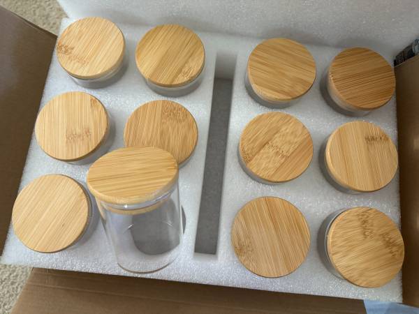 12pcs Glass Container Set Bamboo Lid Airtight 1