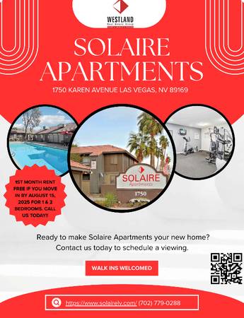 $1,090 / 1br - 760ft2 - 1 Bedroom Available Move in Now! Get 1st Month Free!!!!! Ask Patricia (Las Vegas NV)63907025582466120