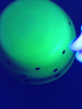 Antique Mckee Uranium Custard Glass Mixing Bowel in Polka Dot Pattern 1