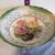 VTG Large Fruit Bowl ~ Green & Gold ~ Roses 6 thumbnail
