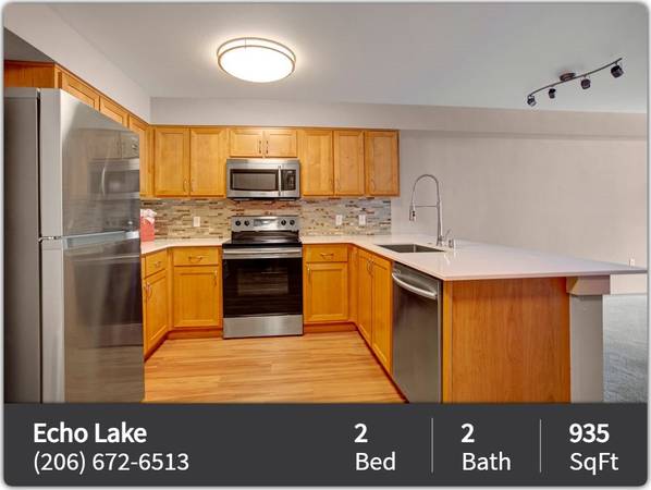 $2,385 / 2br - 935ft2 - Beautiful 2 bedroom, 2 bathroom with gorgeous views! 935 Sq Ft! (Shoreline - Shoreline Park and Ride)63934290706179122