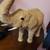 Large Decorative Burlap Good Luck Elephant Figure Statue 12”x13”-Tail 2 thumbnail