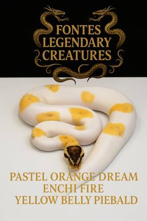 Pastel Orange Dream Enchi Fire Yellow Belly Piebald Ball Pythons 1
