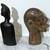 2 BEAUTIFUL VINTAGE AFRICAN CARVINGS - MARBLE HEAD OF MAN & WOOD BUST 3 thumbnail