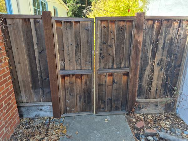 53.5x74” Gates $40 2@ 41 x 75 fence sections & posts $15 1