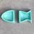NEW*👉🏻2 Piece Fish Shape Ceramic Sack Pet Cat Dog Bowls Turquoise 1 thumbnail
