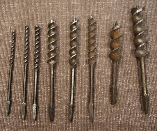 Vintage Auger Bits Hand Brace Drill Wood Bits 1