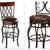 CHAIR,BAR HEIGHT, WOOD / METAL BACK, REAL LEATHER SEAT, SWIVEL, NEW 21 thumbnail