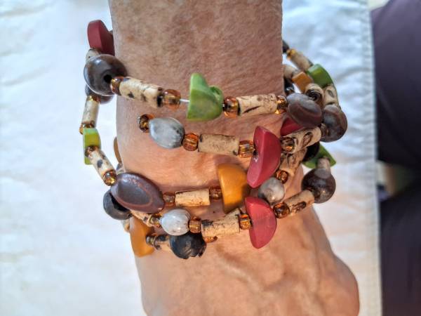 Vintage Wire Wrapped Beaded Wrap Around Bracelet 1
