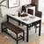 Dining Table Set for 4 with Bench and 2 Leather Chairs,Faux Mable Smal 2 thumbnail