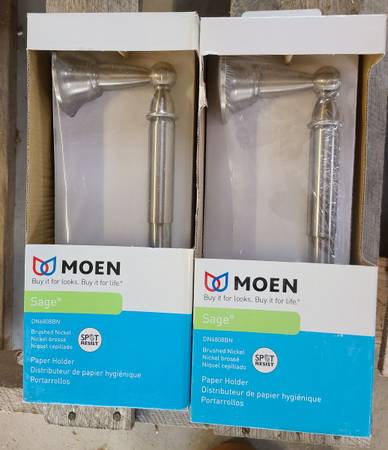 Moen brushed nickel toilet paper holders (New) 1