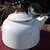 Vintage Enamelware White Teapot Red Trim & Wooden Black Bale Handle 5 thumbnail