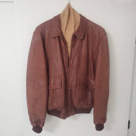 Mens A2 Leather Bomber Jacket, matching hat, gloves, scarf 1