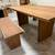 Crate and Barrel Dakota Solid Wood Dining Table and Benches with Live 3 thumbnail